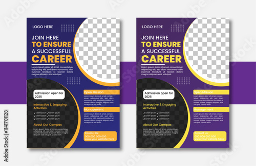 kids school admission flyer template,kids education leaflet brochure, cover layout School Admission Open Flyer Design Template Vector Education Center poster, a bundle of Kids Education Flyer Template