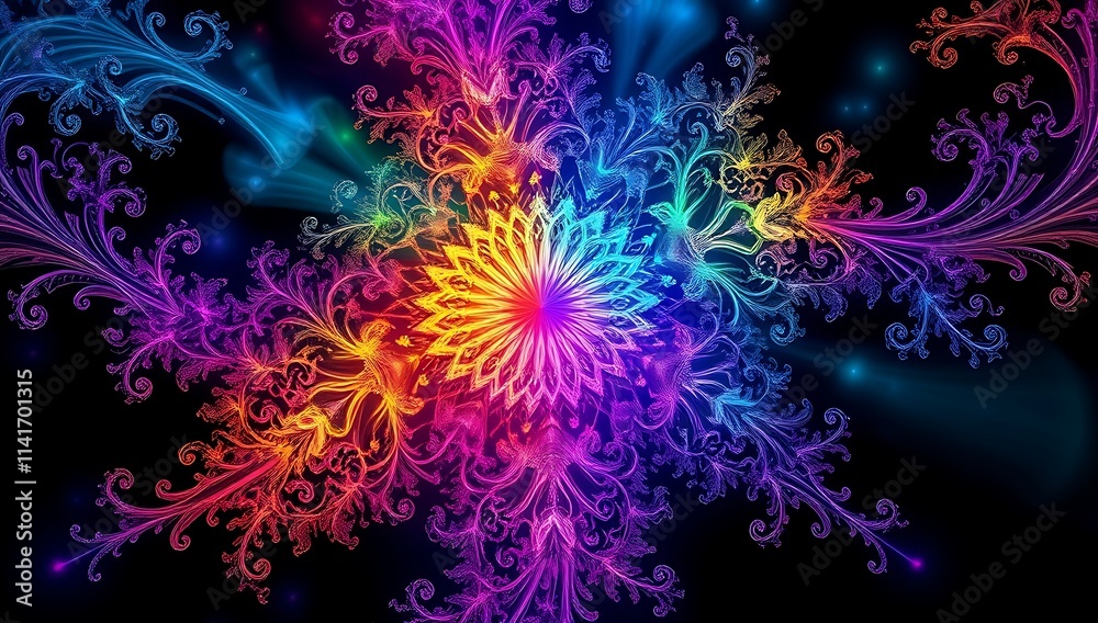 Rainbow Floral Mandala Abstract Art Design Rainbow Floral Mandala Abstract Art Design