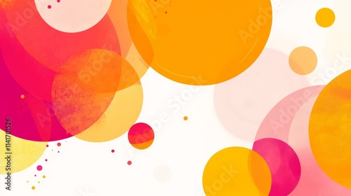 Abstract circles in orange and pink gradients, colorful background design, vibrant pattern