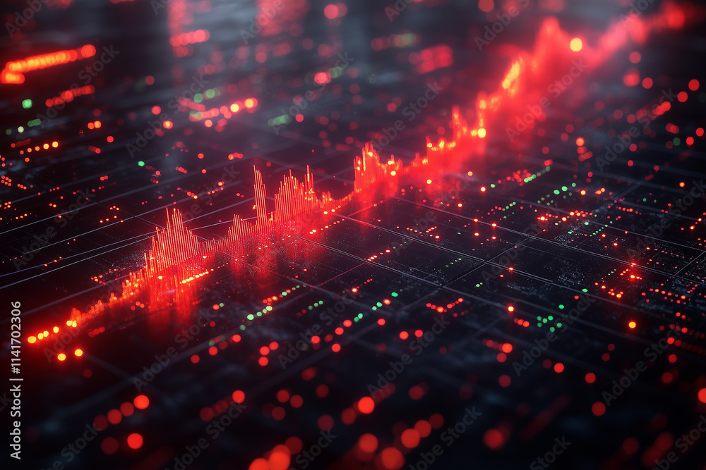 Fototapeta premium Futuristische 3D-Datenvisualisierung von Marktanalysen und Finanzstatistiken