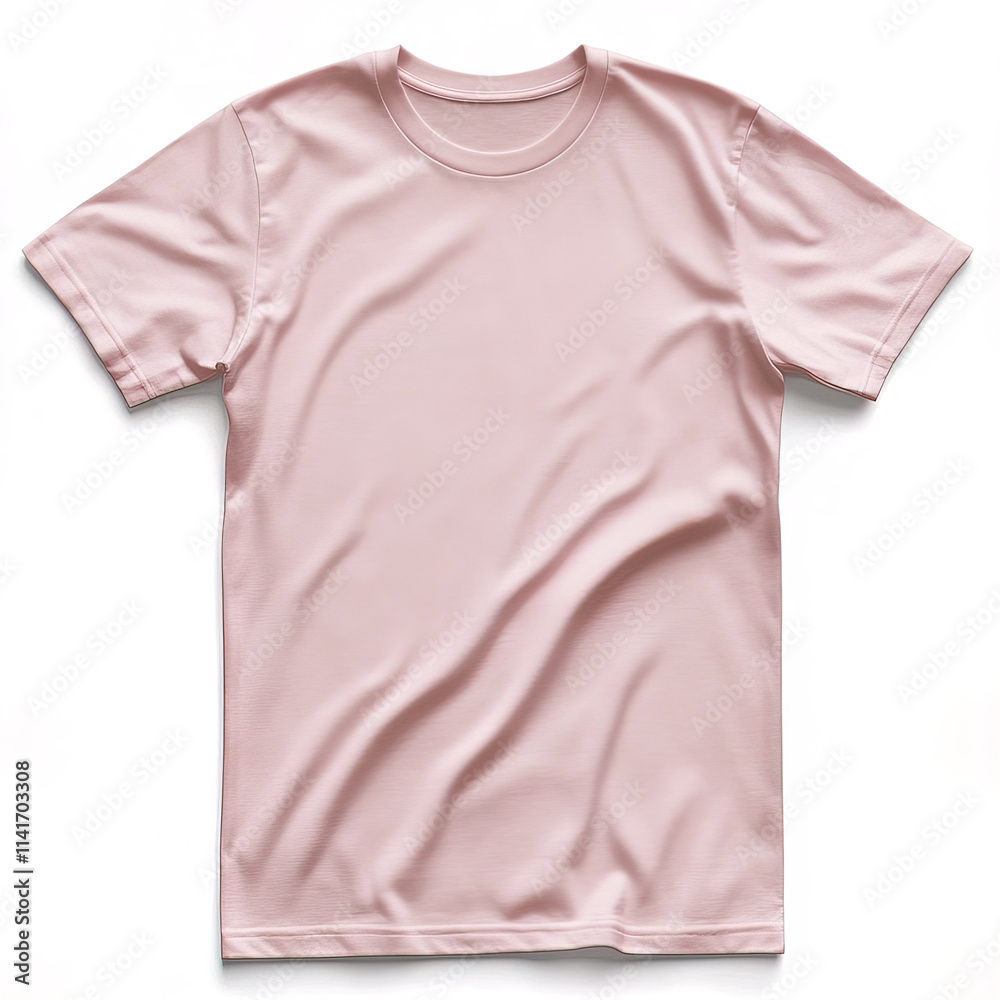 Fototapeta premium Soft pastel pink t shirt, trendy and versatile for casual wear