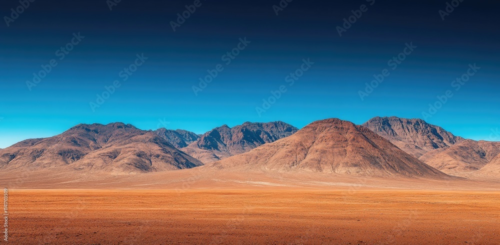 the red desert and mountains in Australia, with a blue sky the red desert and mountains in Australia, with a blue sky
