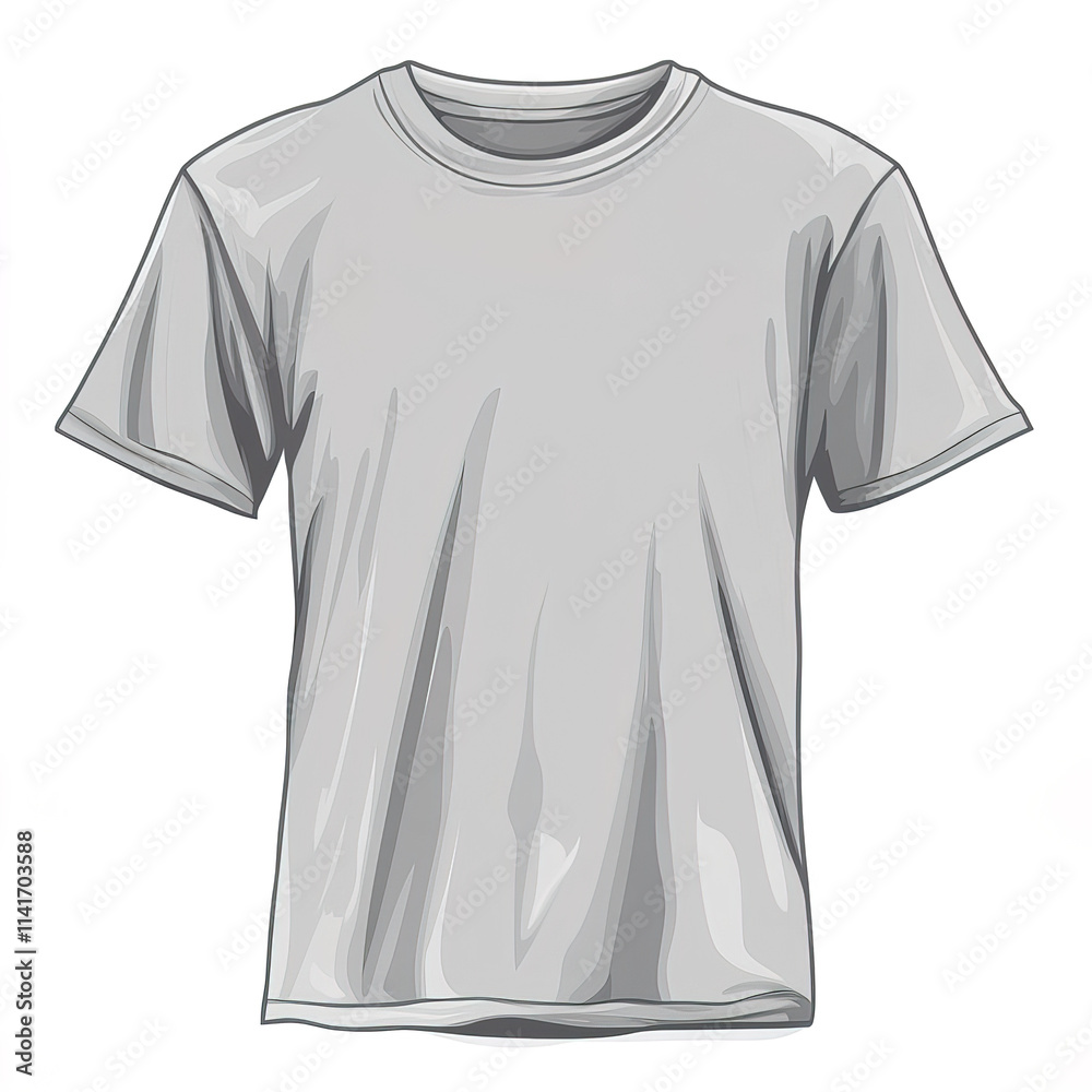 Casual gray t shirt design, perfect for versatile styling options Casual gray t shirt design, perfect for versatile styling options