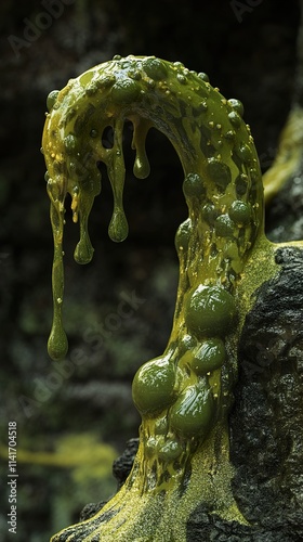 Surreal Green Ooze: Abstract Digital Art photo