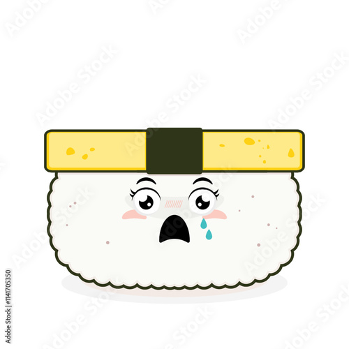 tamago sushi scared face cartoon cute