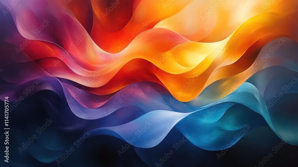 Obraz premium Abstract colorful waves, vibrant hues.
