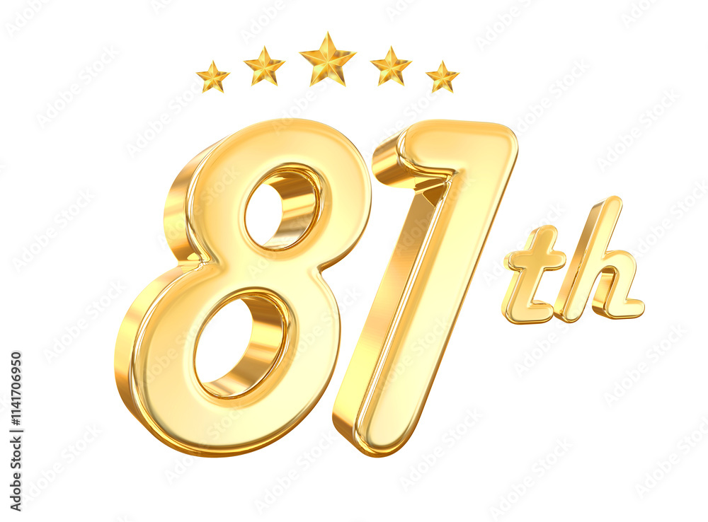 81 Year Anniversary Gold Number 81 Year Anniversary Gold Number