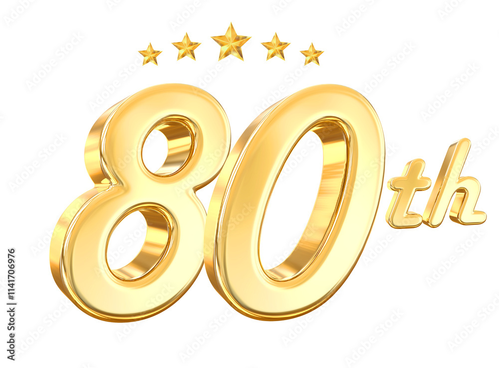 80 Year Anniversary Gold Number 80 Year Anniversary Gold Number