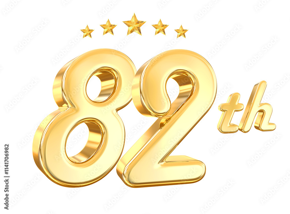 82 Year Anniversary Gold Number 82 Year Anniversary Gold Number