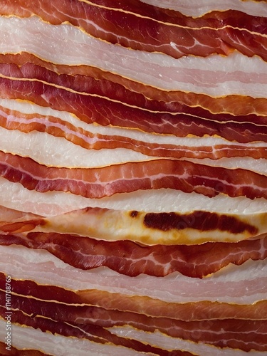 Abstract bacon pattern texture background under bright natural light
