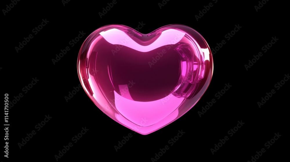 a shiny pink heart shaped object on a black background a shiny pink heart shaped object on a black background
