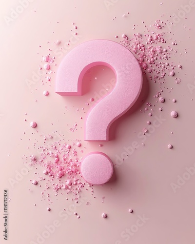 ,3D style question marks Pink question mark on pastel background.