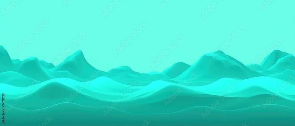 Fototapeta premium Blue ocean with mountains in the background. Banner