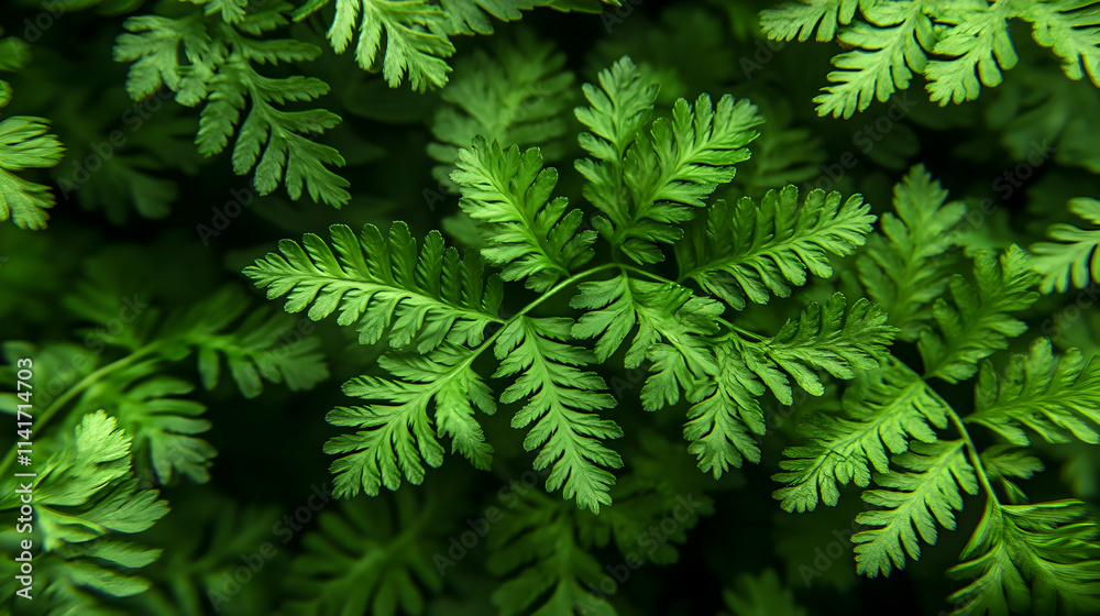 Lush green fern leaves, natural texture background. Lush green fern leaves, natural texture background.