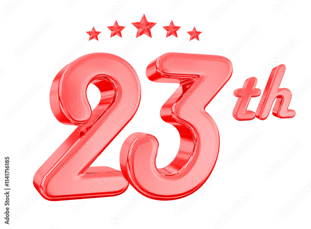 23 Year Anniversary Red Number 23 Year Anniversary Red Number