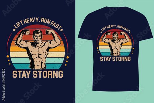 Fitness T-shirt Design, Fitness Fanatic Tee, Gym T-shirt Design