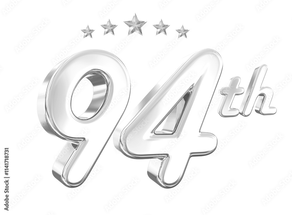 94 Year Anniversary Silver Number 94 Year Anniversary Silver Number