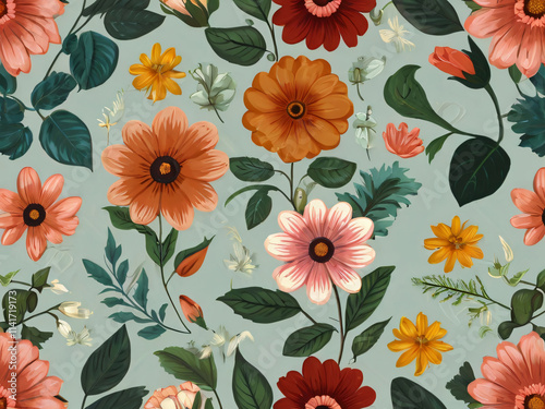 seamless pattern with flowers