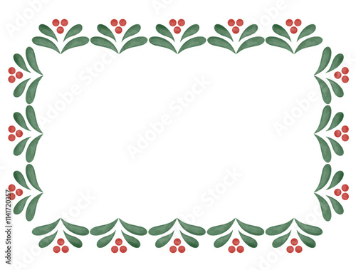 holly berries borders photo frame hand drawn illustration clipart digital planner sticker