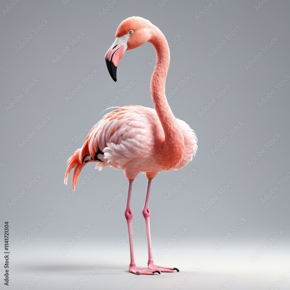 Fototapeta premium pink flamingo with head pose