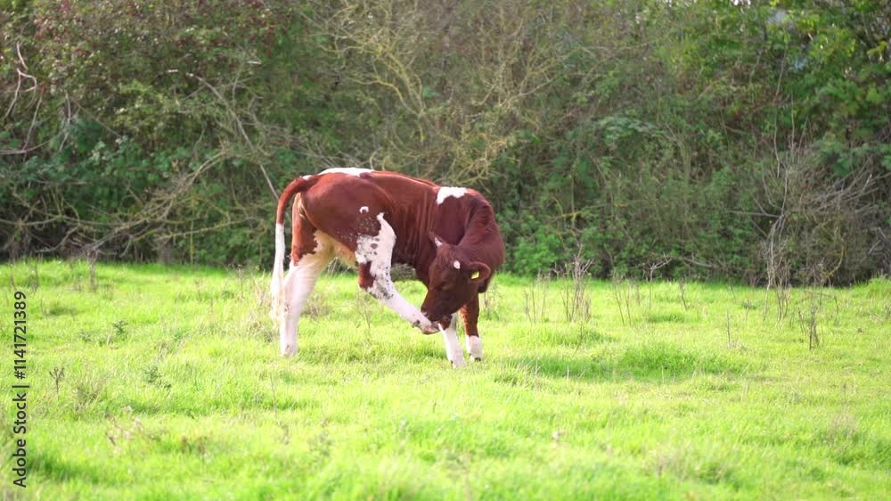 Cows eating grass in slowmotion Cows eating grass in slowmotion