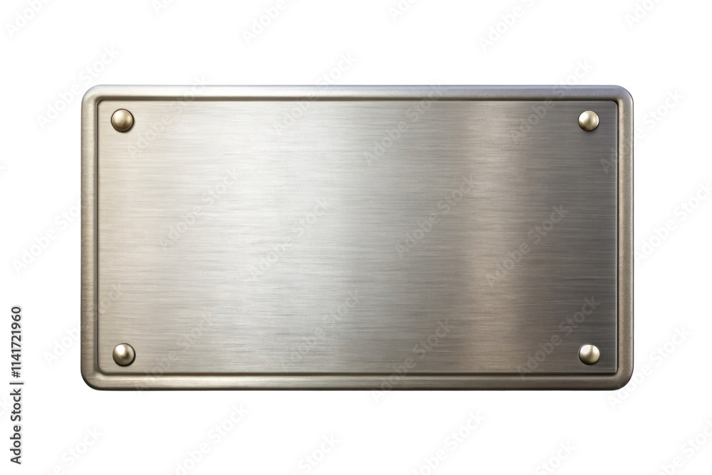 Blank Metal Nameplate With Brushed Surface Isolated on Transparent Background Blank Metal Nameplate With Brushed Surface Isolated on Transparent Background
