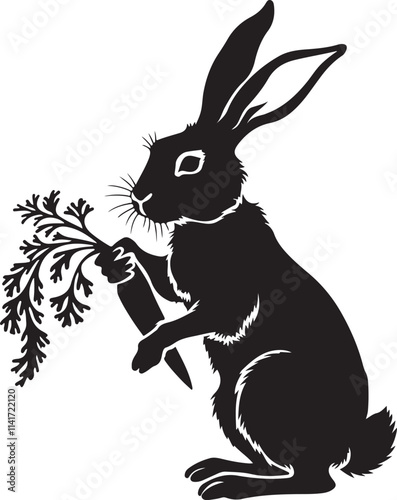 rabbit vector silhouette logo art