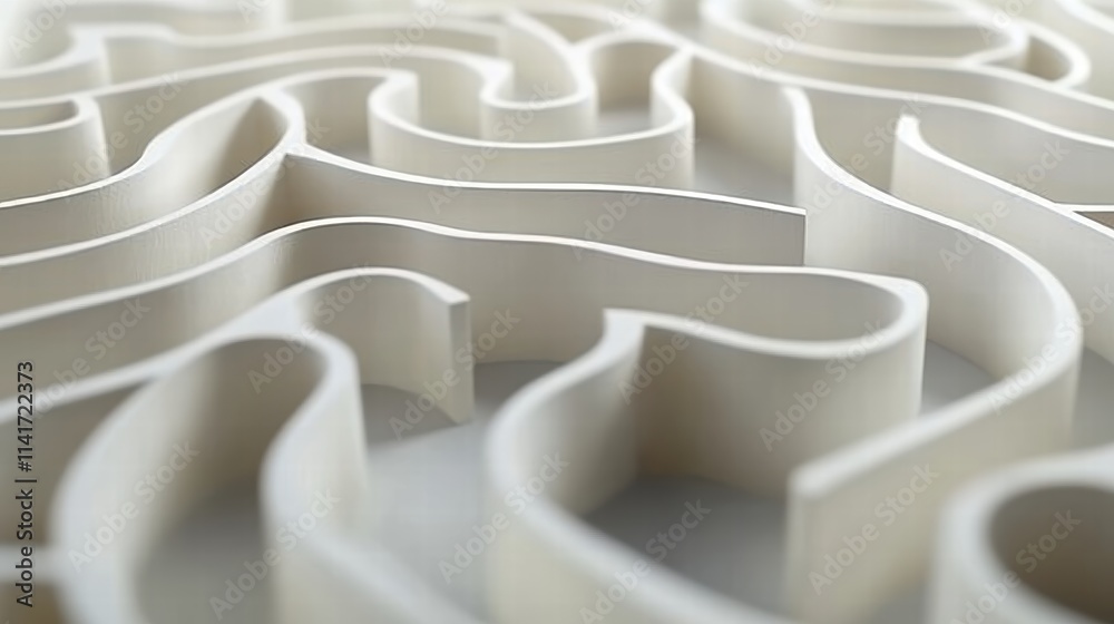 Intricate Paper Maze Construction Creative Studio Geometric Design Controlled Environment Close-Up View Artistic Complexity Intricate Paper Maze Construction Creative Studio Geometric Design Controlled Environment Close-Up View Artistic Complexity