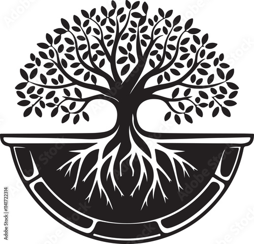 Circular Graphic Tree Brand Icon logo