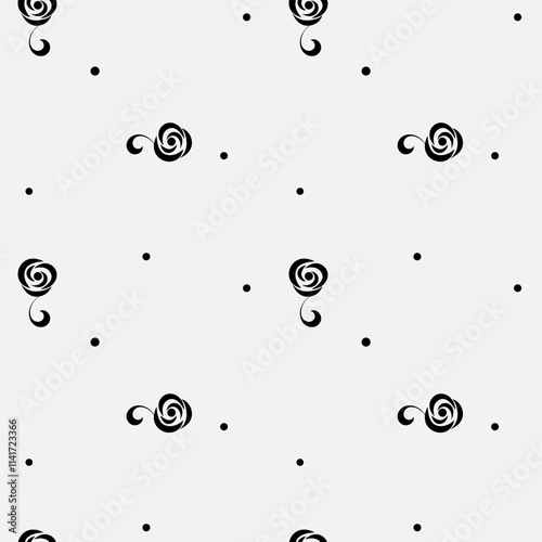 seamless botanical pattern of painted oriental motifs 