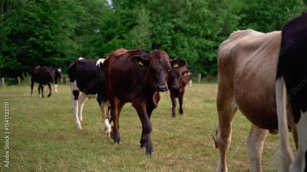 Cows walking in slowmotion towards the camera in slowmotion Cows walking in slowmotion towards the camera in slowmotion