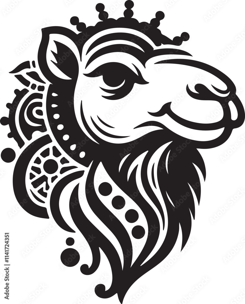 Obraz premium Vector silhouette camel logo art design