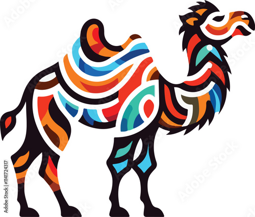 Vector silhouette camel logo art design