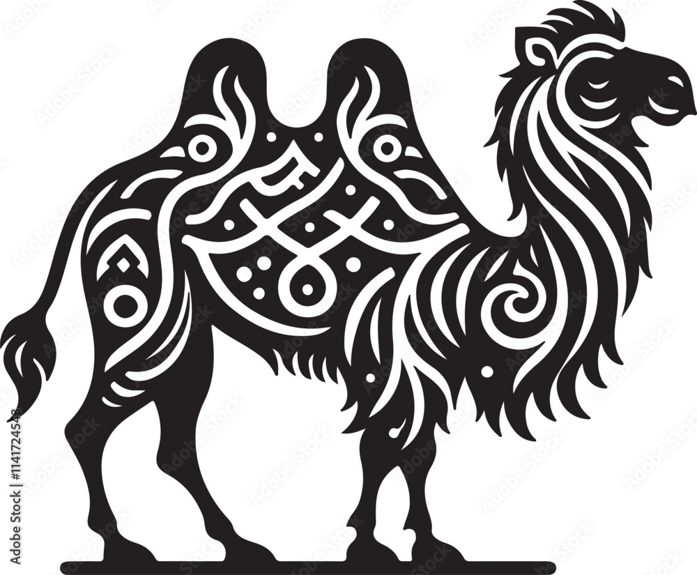 Fototapeta premium Vector silhouette camel logo art design