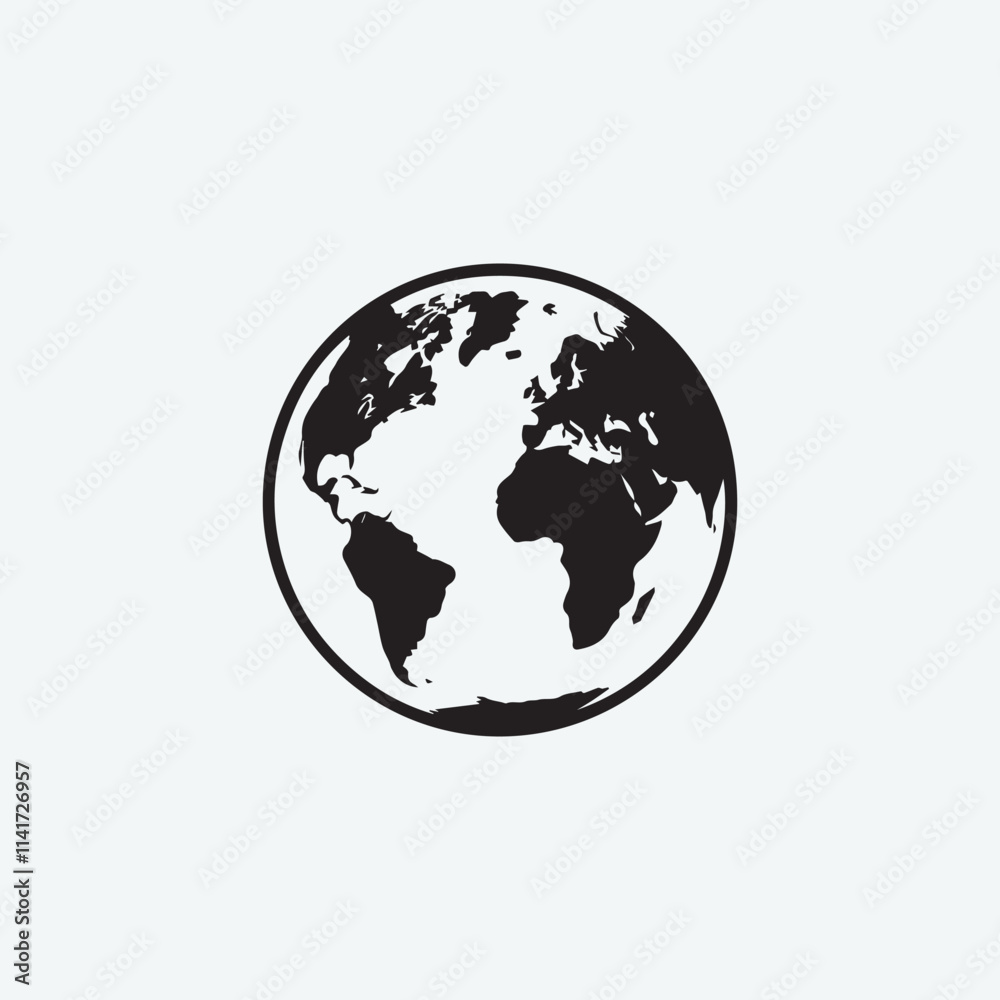 Earth Icon Vector. Simple flat symbol. Perfect Black pictogram illustration on white background Earth Icon Vector. Simple flat symbol. Perfect Black pictogram illustration on white background