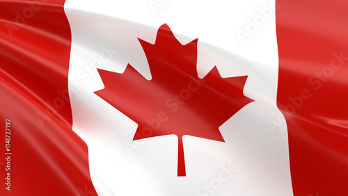 Waving flag of Canada 3D illustration