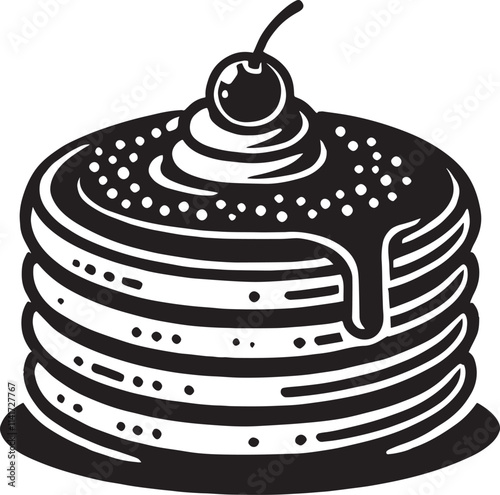 Delicious pancake silhouette vector illustration isolated on a white background