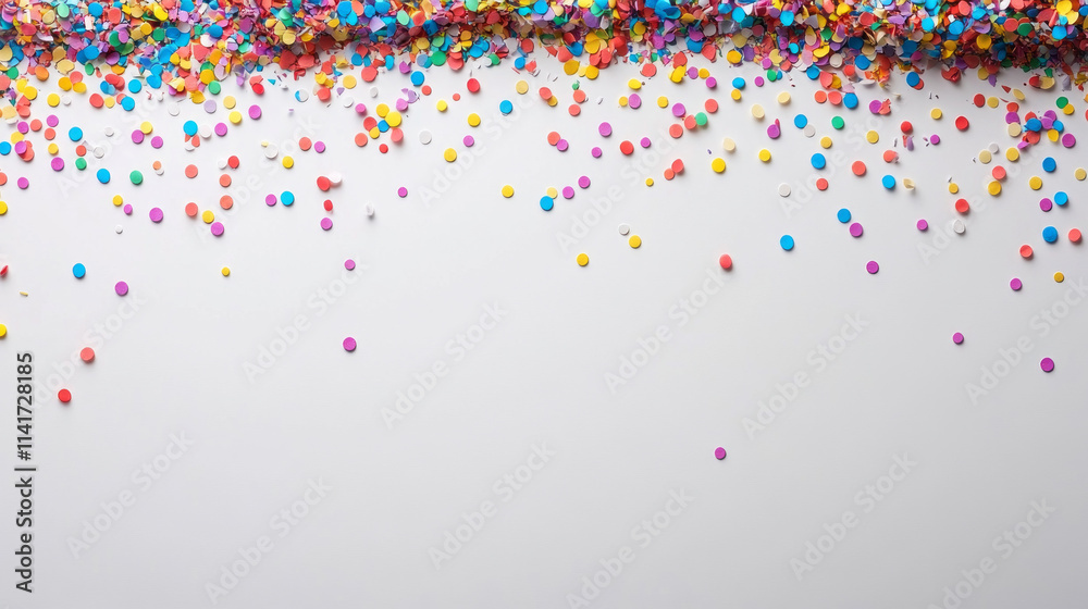 confetti border frame on white surface and copy space confetti border frame on white surface and copy space