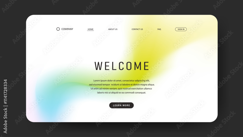 Abstract wave futuristic design of landing page. retro gradient mesh website design Abstract wave futuristic design of landing page. retro gradient mesh website design