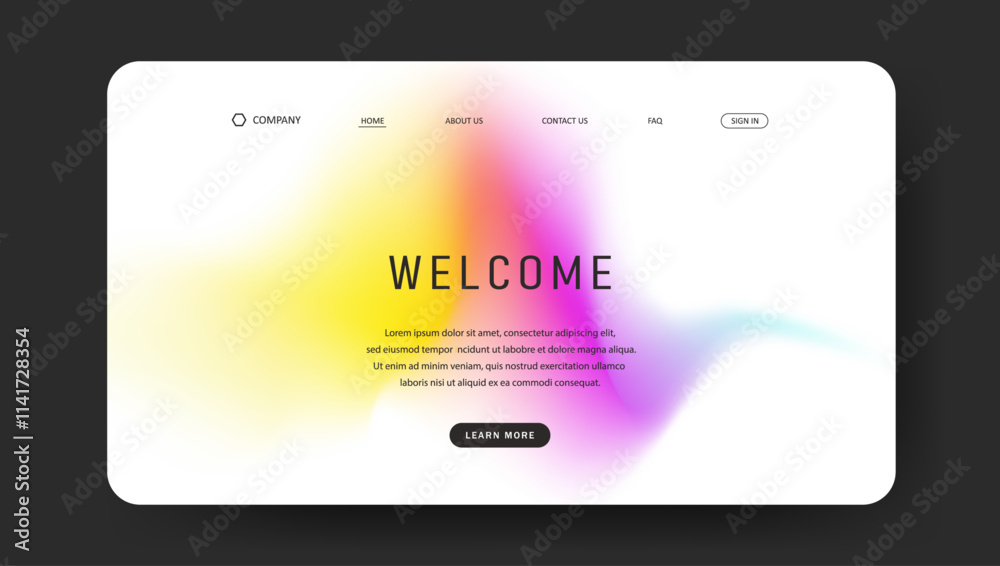 Abstract wave futuristic design of landing page. retro gradient mesh website design Abstract wave futuristic design of landing page. retro gradient mesh website design