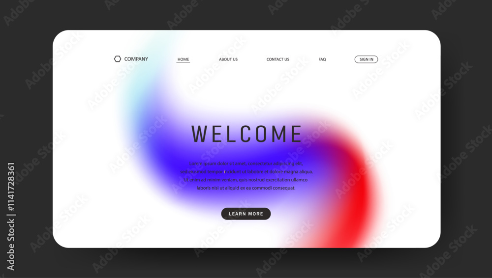 Abstract wave futuristic design of landing page. retro gradient mesh website design Abstract wave futuristic design of landing page. retro gradient mesh website design