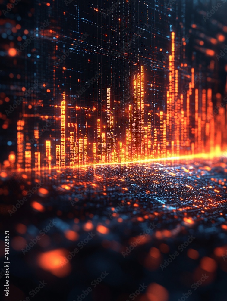 Fototapeta premium digital charts that have stock value