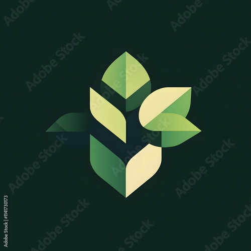 A logo design for a sustainable tech company, using clean, modern lines and green color schemes. photo