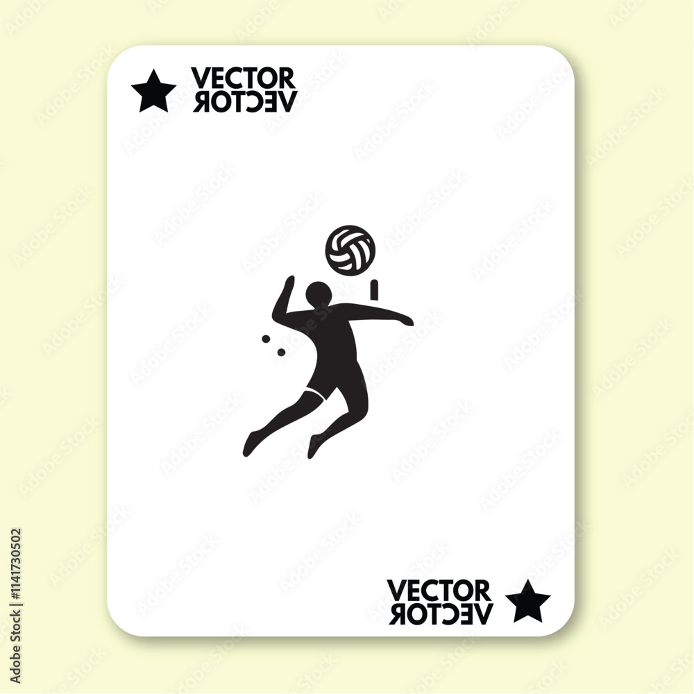 Naklejka premium black design art of man or girl playing volly in style