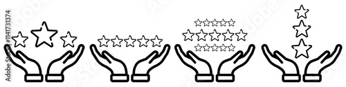 Hands Holding Stars Icons.eps
