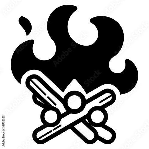 Bonfire black glyph style icon