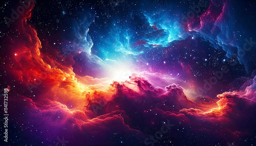 Supernova background,colorfull space. Generated image