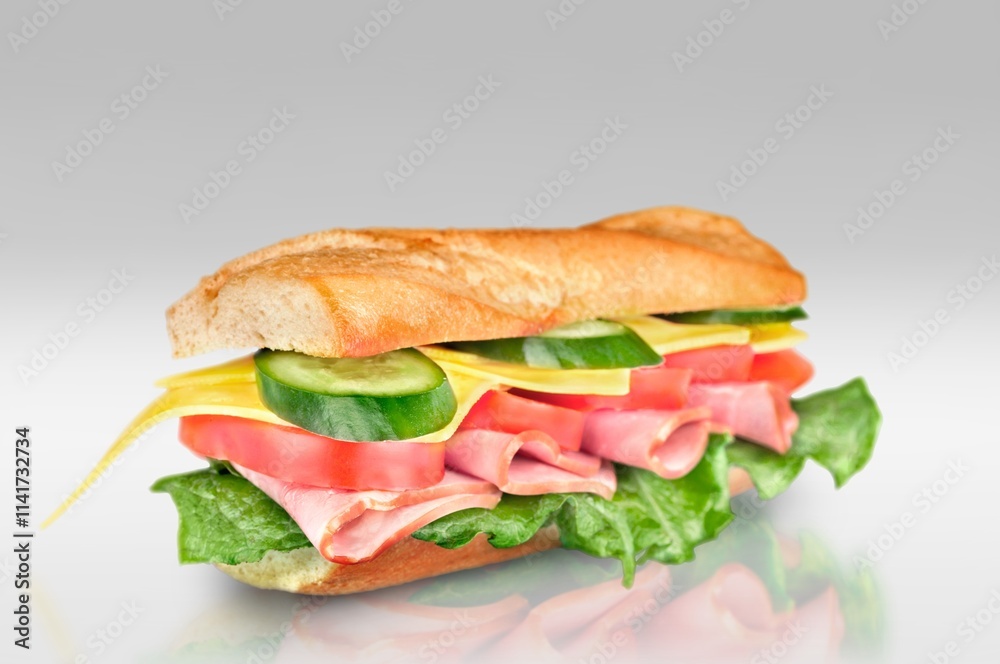 Tasty fresh sandwiches with vegetables on the desk Tasty fresh sandwiches with vegetables on the desk