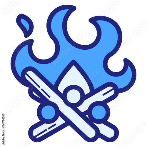 Bonfire filled outline blue style icon