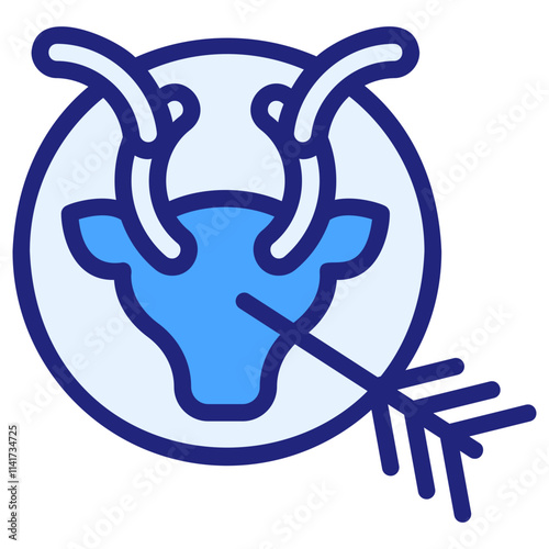 Hunt filled outline blue style icon